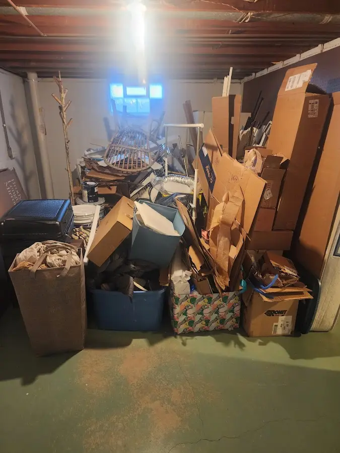 Roll-off dumpster container at job site for Construction Dumpster Rental in Moravia